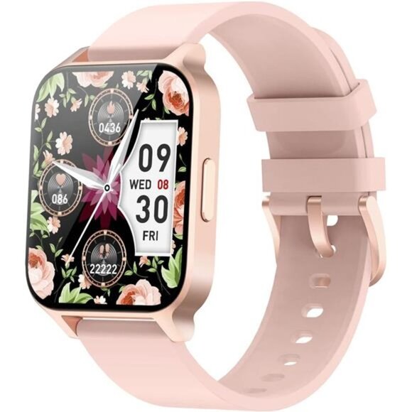 Smart Watches for Women Men IP68 Waterproof, 1.7in Smartwatch Compatible,Pink - Picture 1 of 6